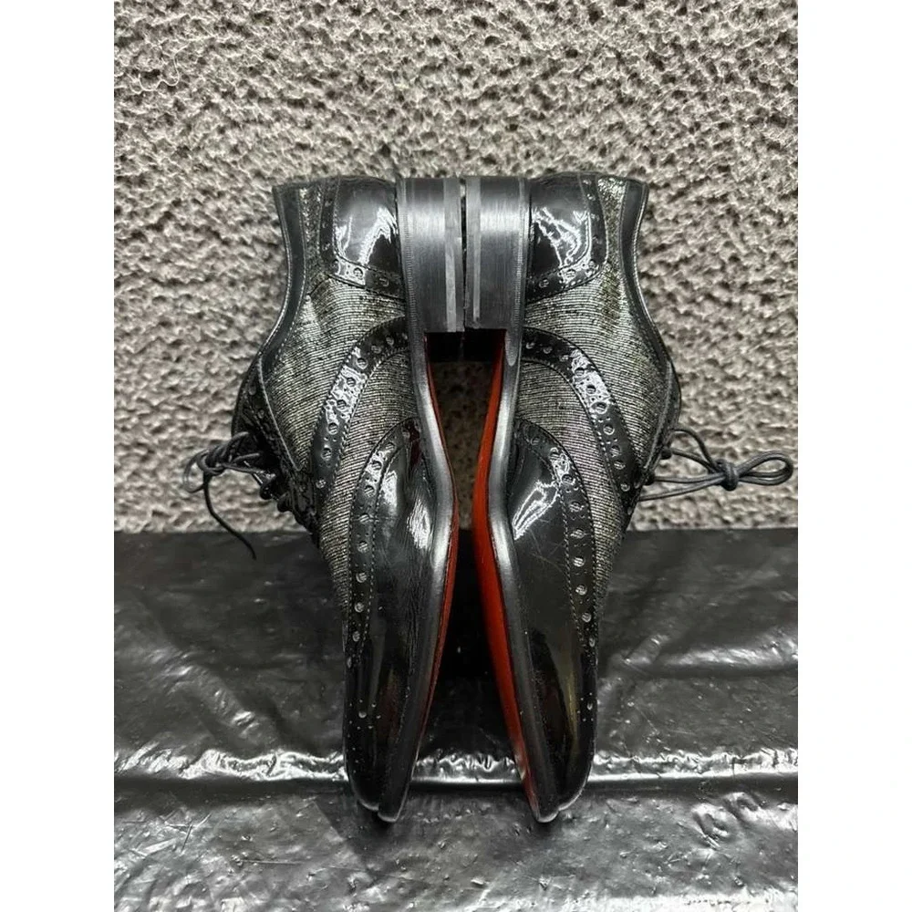 Jean-Michel Cazabat Lace-Up Leather Wingtip Oxfords Black Mens Size 41.5‎ EU